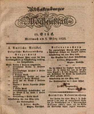 Aschaffenburger Wochenblatt (Aschaffenburger Zeitung) Mittwoch 5. März 1828