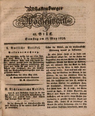 Aschaffenburger Wochenblatt (Aschaffenburger Zeitung) Samstag 17. Mai 1828