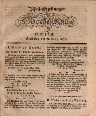 Aschaffenburger Wochenblatt (Aschaffenburger Zeitung) Samstag 24. Mai 1828