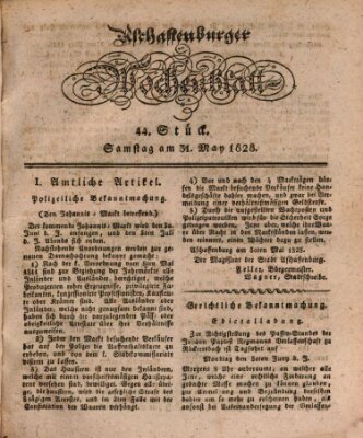 Aschaffenburger Wochenblatt (Aschaffenburger Zeitung) Samstag 31. Mai 1828