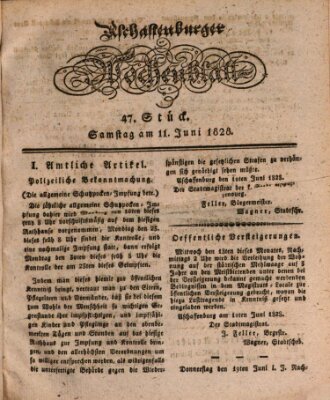 Aschaffenburger Wochenblatt (Aschaffenburger Zeitung) Mittwoch 11. Juni 1828