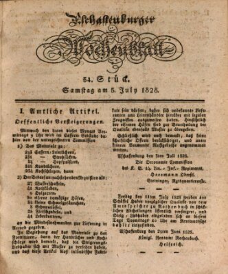 Aschaffenburger Wochenblatt (Aschaffenburger Zeitung) Samstag 5. Juli 1828