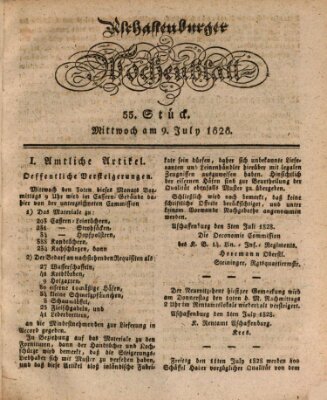 Aschaffenburger Wochenblatt (Aschaffenburger Zeitung) Mittwoch 9. Juli 1828