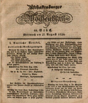 Aschaffenburger Wochenblatt (Aschaffenburger Zeitung) Mittwoch 27. August 1828