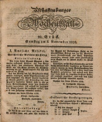 Aschaffenburger Wochenblatt (Aschaffenburger Zeitung) Samstag 8. November 1828