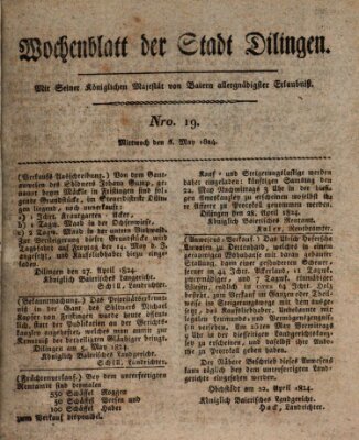 Wochenblatt der Stadt Dillingen Mittwoch 5. Mai 1824