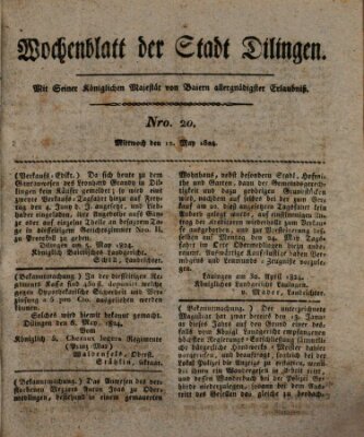 Wochenblatt der Stadt Dillingen Mittwoch 12. Mai 1824