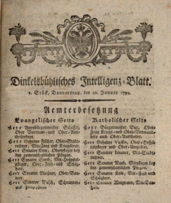 Dinkelsbühlisches Intelligenz-Blatt Donnerstag 10. Januar 1799