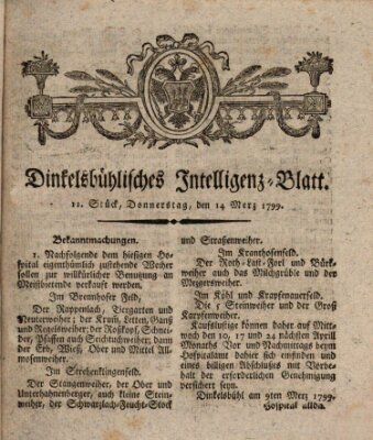 Dinkelsbühlisches Intelligenz-Blatt Donnerstag 14. März 1799