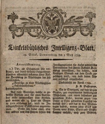 Dinkelsbühlisches Intelligenz-Blatt Donnerstag 9. Mai 1799