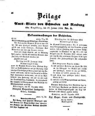 Königlich Bayerisches Kreis-Amtsblatt von Schwaben und Neuburg Dienstag 17. Januar 1854