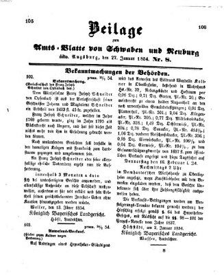 Königlich Bayerisches Kreis-Amtsblatt von Schwaben und Neuburg Freitag 27. Januar 1854