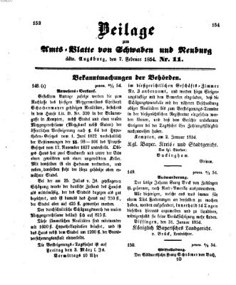 Königlich Bayerisches Kreis-Amtsblatt von Schwaben und Neuburg Dienstag 7. Februar 1854