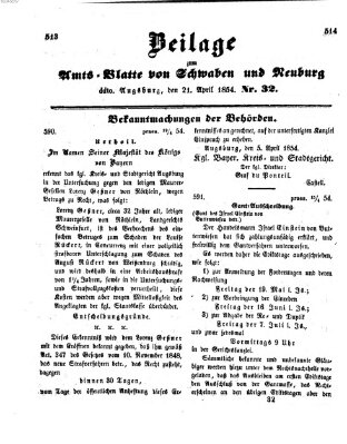 Königlich Bayerisches Kreis-Amtsblatt von Schwaben und Neuburg Freitag 21. April 1854