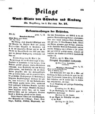 Königlich Bayerisches Kreis-Amtsblatt von Schwaben und Neuburg Dienstag 9. Mai 1854