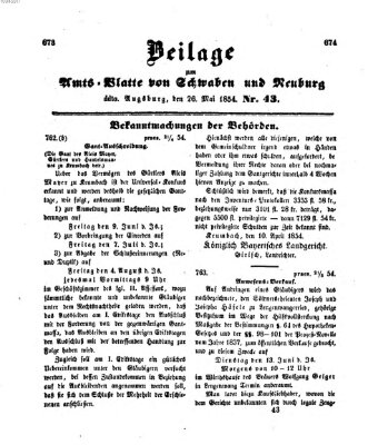 Königlich Bayerisches Kreis-Amtsblatt von Schwaben und Neuburg Freitag 26. Mai 1854