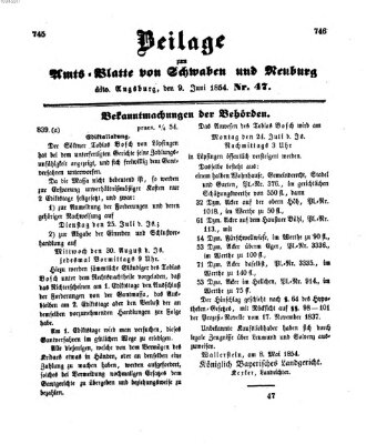 Königlich Bayerisches Kreis-Amtsblatt von Schwaben und Neuburg Freitag 9. Juni 1854