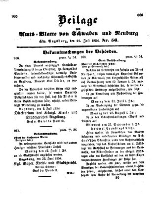 Königlich Bayerisches Kreis-Amtsblatt von Schwaben und Neuburg Dienstag 11. Juli 1854