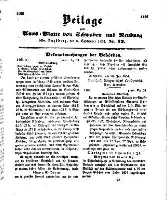 Königlich Bayerisches Kreis-Amtsblatt von Schwaben und Neuburg Dienstag 5. September 1854