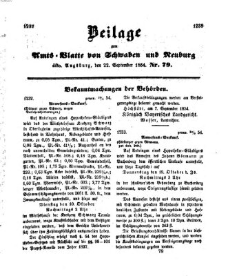Königlich Bayerisches Kreis-Amtsblatt von Schwaben und Neuburg Freitag 22. September 1854