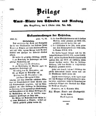 Königlich Bayerisches Kreis-Amtsblatt von Schwaben und Neuburg Dienstag 3. Oktober 1854