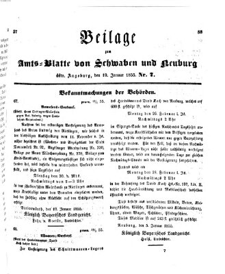 Königlich Bayerisches Kreis-Amtsblatt von Schwaben und Neuburg Freitag 19. Januar 1855