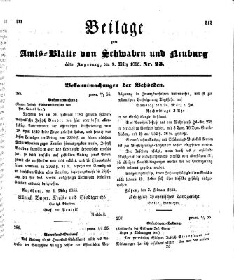 Königlich Bayerisches Kreis-Amtsblatt von Schwaben und Neuburg Freitag 9. März 1855