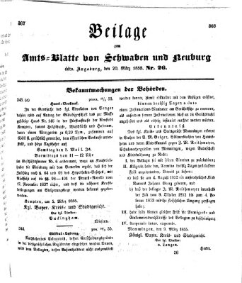 Königlich Bayerisches Kreis-Amtsblatt von Schwaben und Neuburg Dienstag 20. März 1855