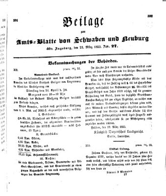 Königlich Bayerisches Kreis-Amtsblatt von Schwaben und Neuburg Freitag 23. März 1855