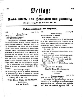 Königlich Bayerisches Kreis-Amtsblatt von Schwaben und Neuburg Freitag 11. Mai 1855