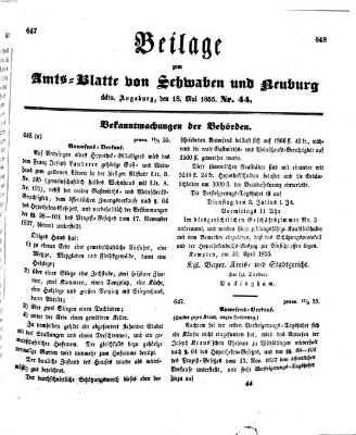 Königlich Bayerisches Kreis-Amtsblatt von Schwaben und Neuburg Freitag 18. Mai 1855