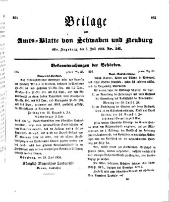 Königlich Bayerisches Kreis-Amtsblatt von Schwaben und Neuburg Dienstag 3. Juli 1855