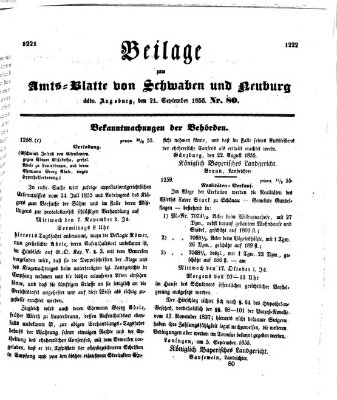 Königlich Bayerisches Kreis-Amtsblatt von Schwaben und Neuburg Freitag 21. September 1855