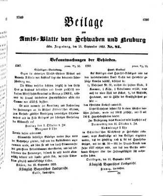 Königlich Bayerisches Kreis-Amtsblatt von Schwaben und Neuburg Dienstag 25. September 1855