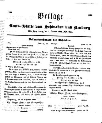 Königlich Bayerisches Kreis-Amtsblatt von Schwaben und Neuburg Freitag 5. Oktober 1855