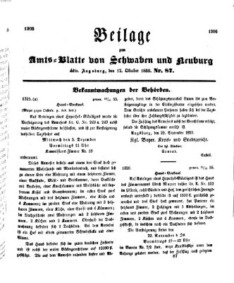 Königlich Bayerisches Kreis-Amtsblatt von Schwaben und Neuburg Freitag 12. Oktober 1855