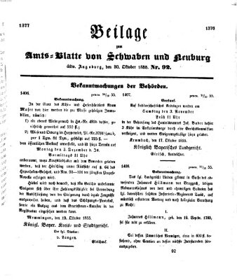 Königlich Bayerisches Kreis-Amtsblatt von Schwaben und Neuburg Dienstag 30. Oktober 1855