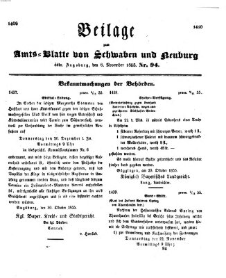 Königlich Bayerisches Kreis-Amtsblatt von Schwaben und Neuburg Dienstag 6. November 1855