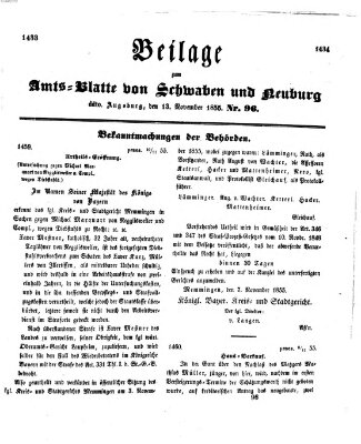 Königlich Bayerisches Kreis-Amtsblatt von Schwaben und Neuburg Dienstag 13. November 1855