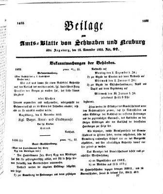 Königlich Bayerisches Kreis-Amtsblatt von Schwaben und Neuburg Freitag 16. November 1855