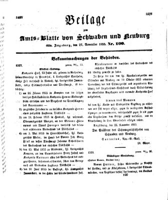 Königlich Bayerisches Kreis-Amtsblatt von Schwaben und Neuburg Dienstag 27. November 1855