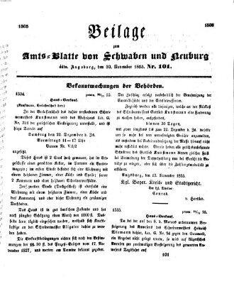 Königlich Bayerisches Kreis-Amtsblatt von Schwaben und Neuburg Freitag 30. November 1855