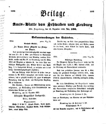 Königlich Bayerisches Kreis-Amtsblatt von Schwaben und Neuburg Mittwoch 19. Dezember 1855