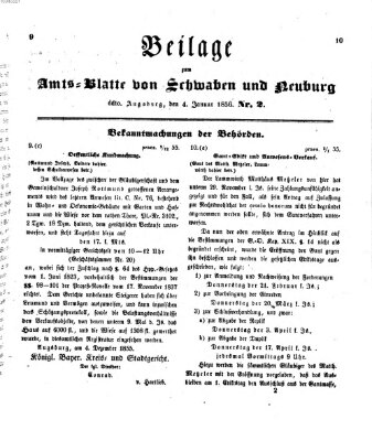 Königlich Bayerisches Kreis-Amtsblatt von Schwaben und Neuburg Freitag 4. Januar 1856