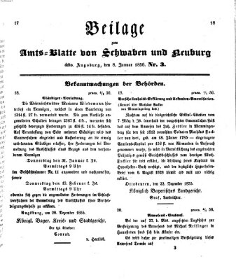 Königlich Bayerisches Kreis-Amtsblatt von Schwaben und Neuburg Dienstag 8. Januar 1856