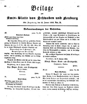 Königlich Bayerisches Kreis-Amtsblatt von Schwaben und Neuburg Dienstag 15. Januar 1856