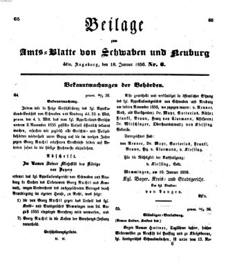 Königlich Bayerisches Kreis-Amtsblatt von Schwaben und Neuburg Freitag 18. Januar 1856