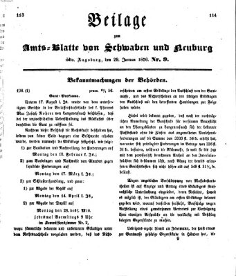 Königlich Bayerisches Kreis-Amtsblatt von Schwaben und Neuburg Dienstag 29. Januar 1856