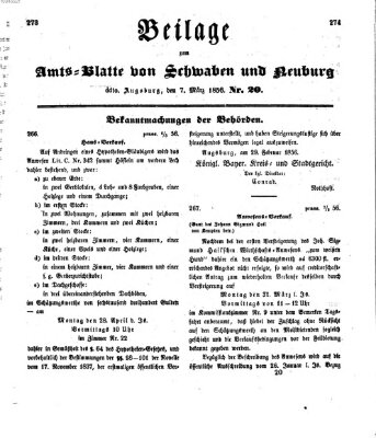 Königlich Bayerisches Kreis-Amtsblatt von Schwaben und Neuburg Freitag 7. März 1856