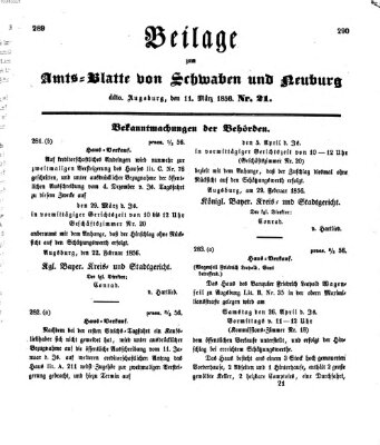 Königlich Bayerisches Kreis-Amtsblatt von Schwaben und Neuburg Dienstag 11. März 1856